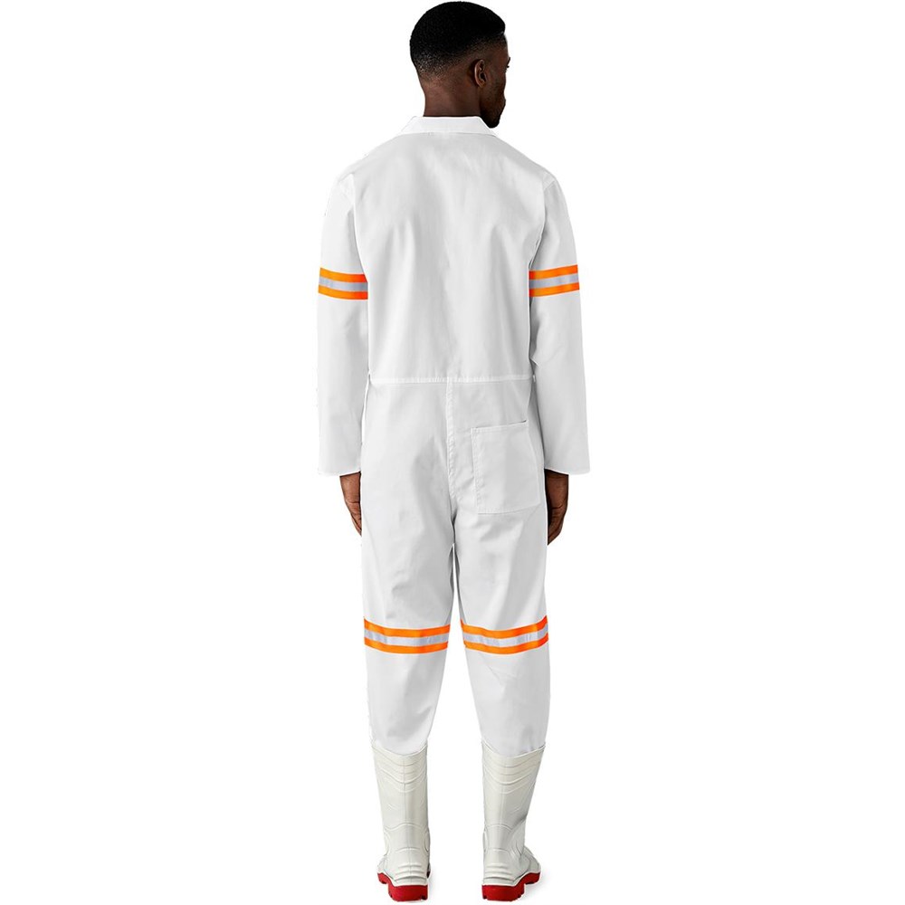 Safety Polycotton Boiler Suit - Reflective Arms & Legs - Orange Tape - Image 2