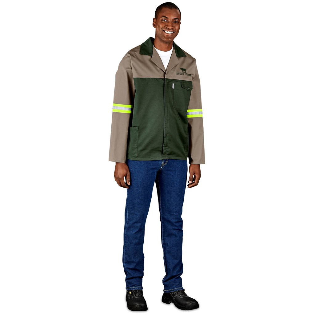 Site Premium Two-Tone Polycotton Jacket - Reflective Arms - Yellow Tape - Image 2