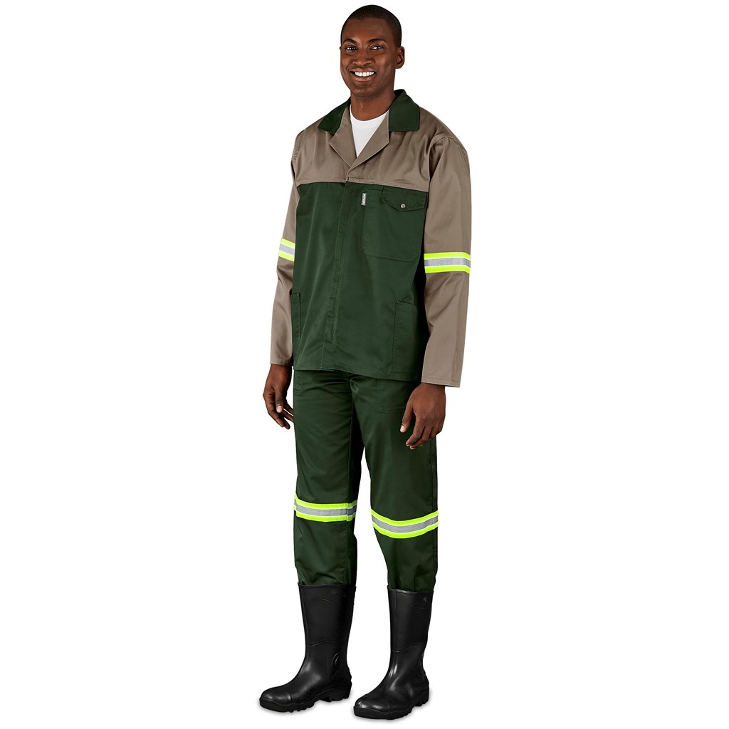 Site Premium Two-Tone Polycotton Jacket - Reflective Arms & Back - Yellow Tape - Image 2