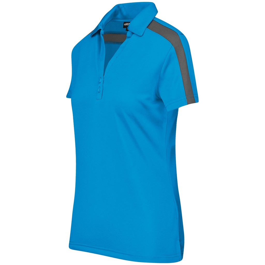 Ladies Nautilus Golf Shirt - Cyan - Image 2