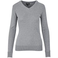 Ladies Long Sleeve Peru V-Neck Jersey - Grey