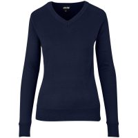 Ladies Long Sleeve Peru V-Neck Jersey - Navy