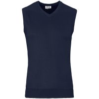 Mens Sleeveless Peru V-Neck Jersey - Navy