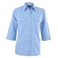 Ladies 3/4 Sleeve Sally Casual Shirt - Sky Blue
