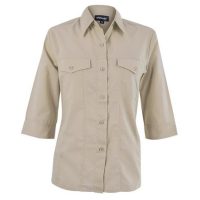 Ladies 3/4 Sleeve Sally Casual Shirt - Stone