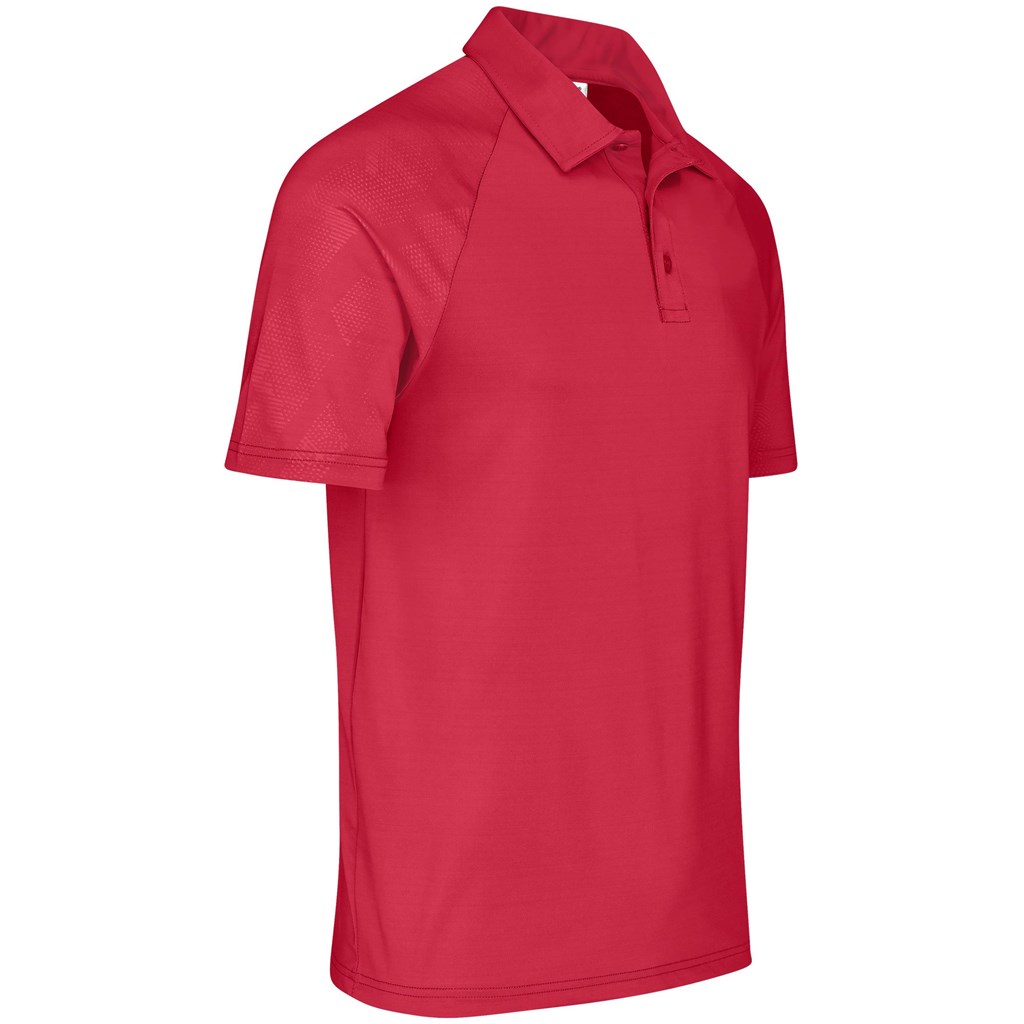 Mens Santorini Golf Shirt - Red - Image 2