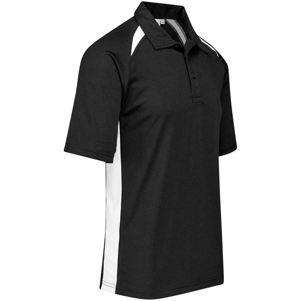 Mens Splice Golf Shirt - Black White - Image 2