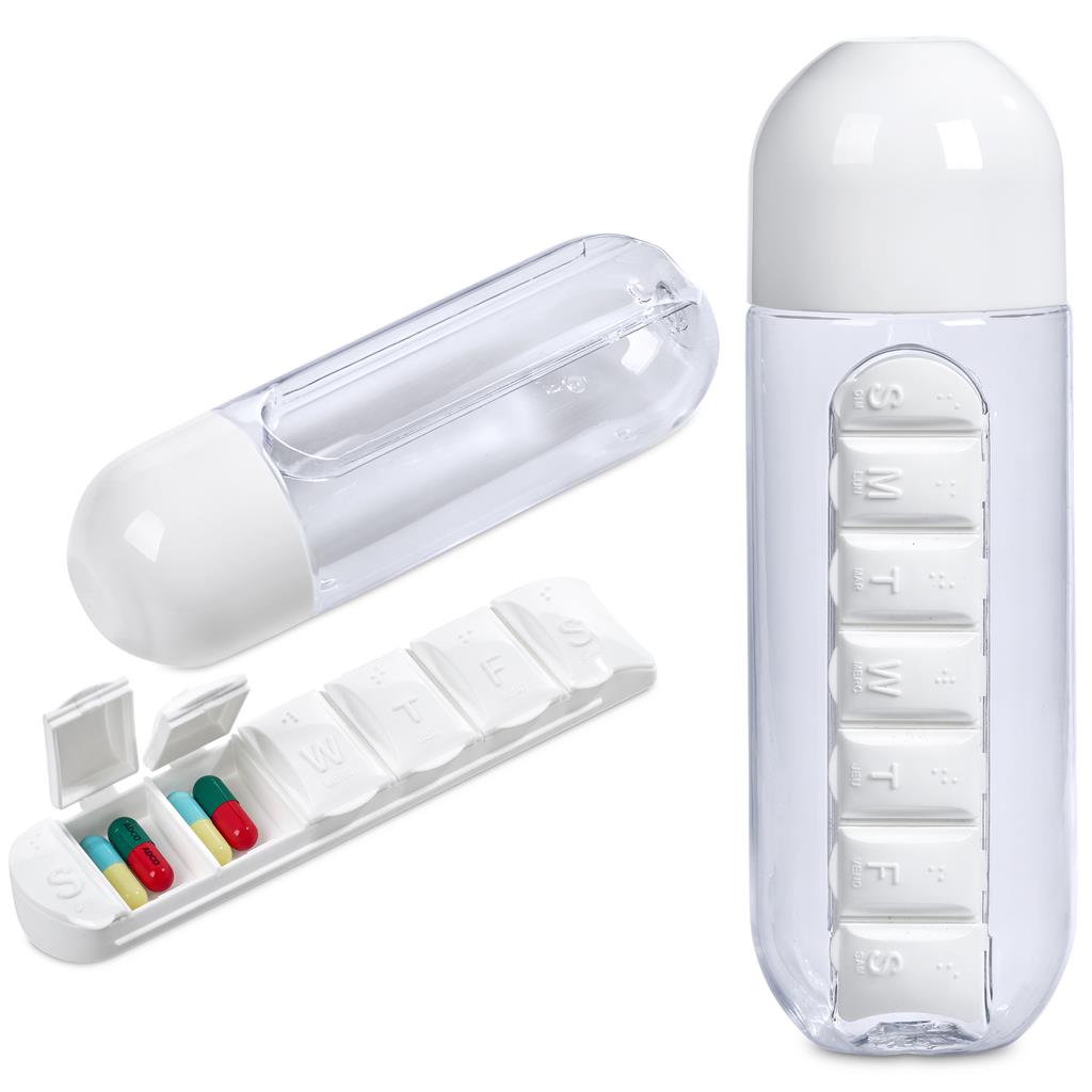 Altitude Vita-Stream Pill Box Plastic Water Bottle - 600ml - Image 2