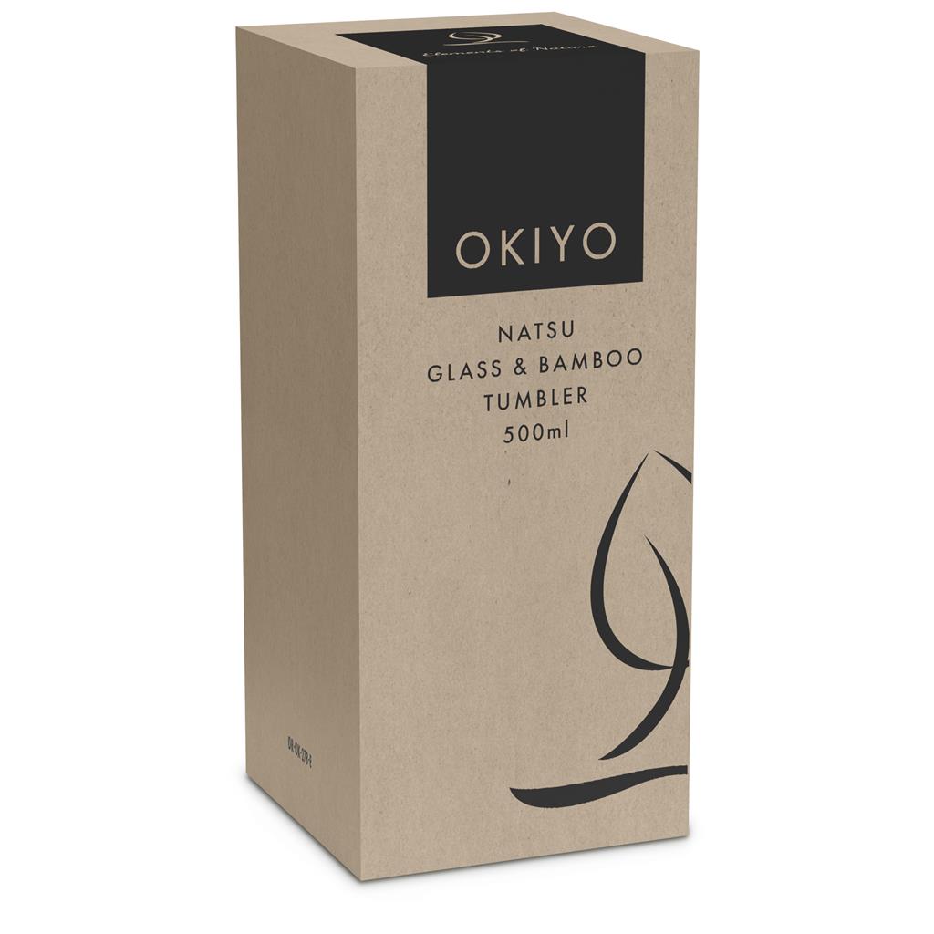 Okiyo Natsu Glass & Bamboo Tumbler & Straw - 500ml - Image 2
