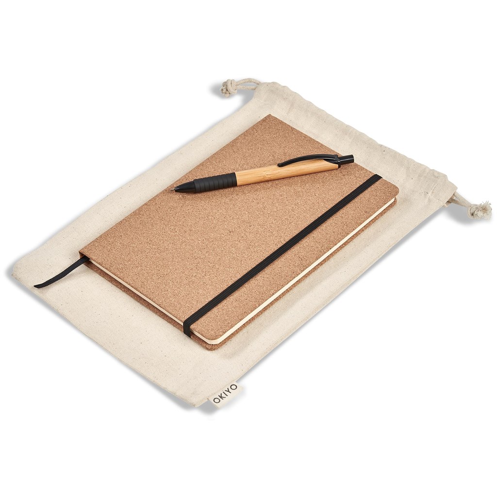 Okiyo Noto Cork & Bamboo Notebook & Pen Set - Image 2
