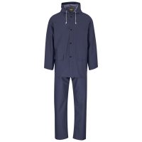 Light Hurricane Rubberised Polyester/PVC Rainsuit - Navy