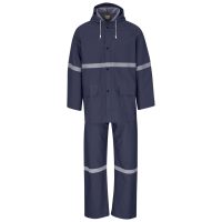 Light Duty Tornado  Hi-Viz Reflective  Rubberised Rainsuit - Navy