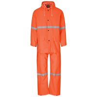 Light Duty Tornado  Hi-Viz Reflective  Rubberised Rainsuit - Orange