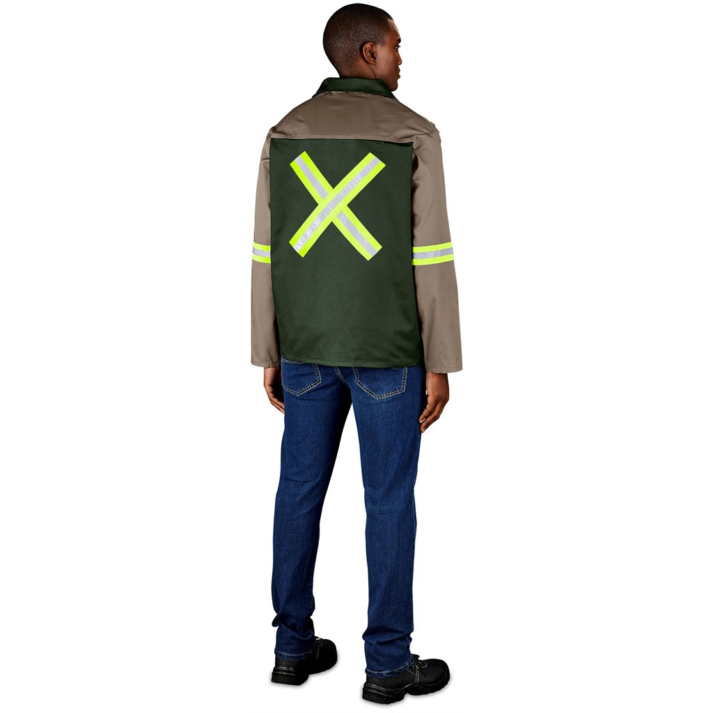 Site Premium Two-Tone Polycotton Jacket - Reflective Arms & Back - Yellow Tape - Image 4