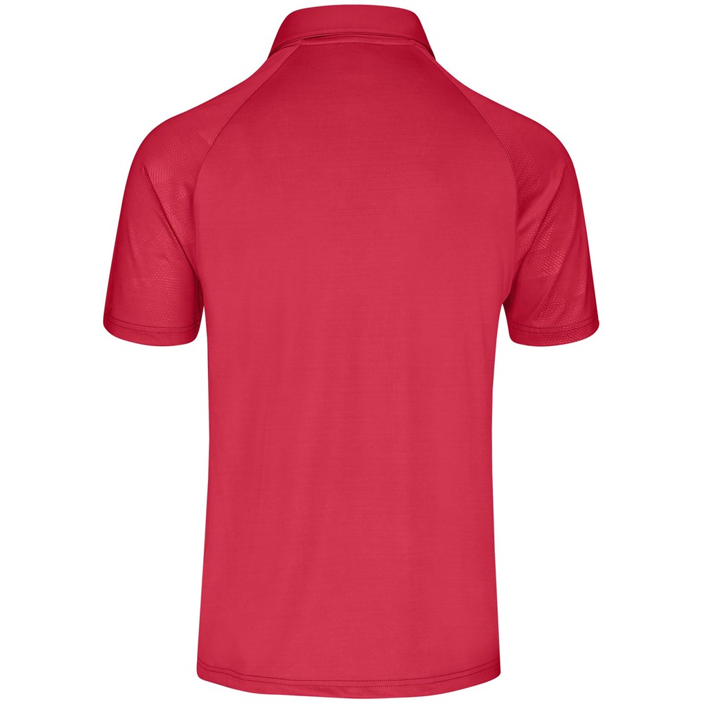 Mens Santorini Golf Shirt - Red - Image 4