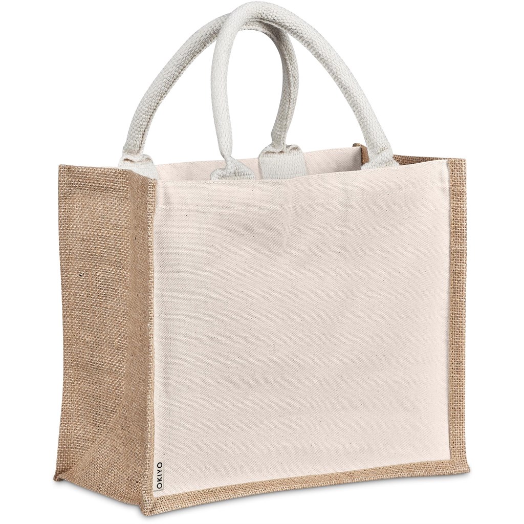 Okiyo Chinsai Midi Jute & Cotton Tote - Image 4