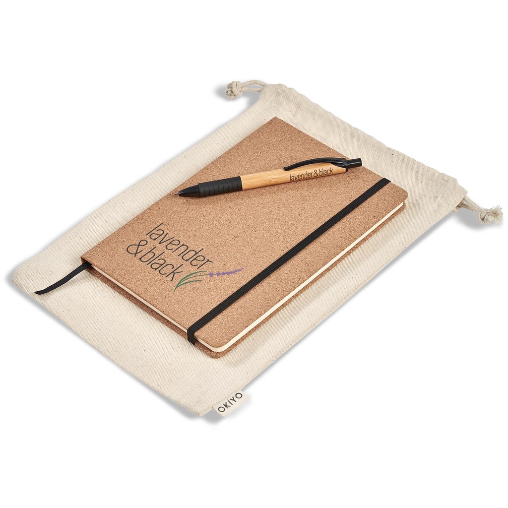 Okiyo Noto Cork & Bamboo Notebook & Pen Set - Image 4