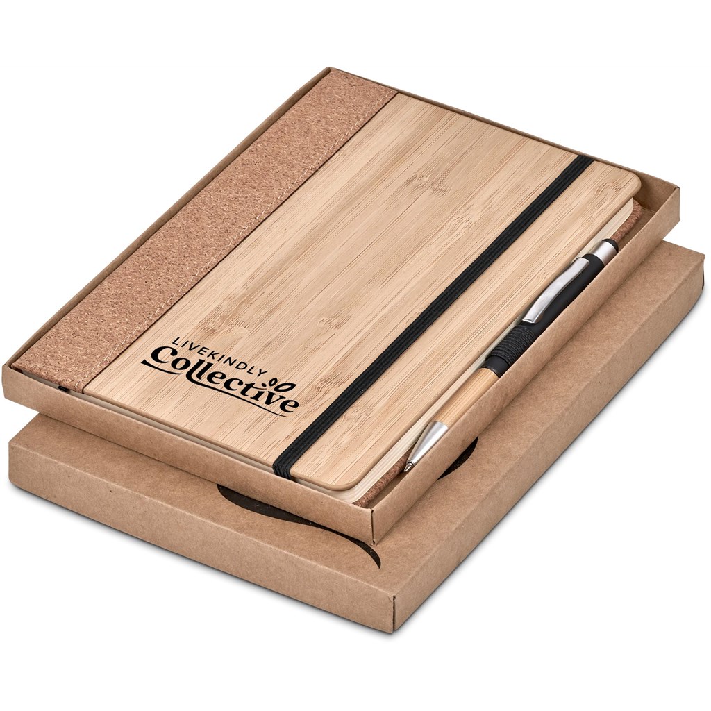 Okiyo Eri Bamboo & Cork Notebook & Pen Set - Image 4
