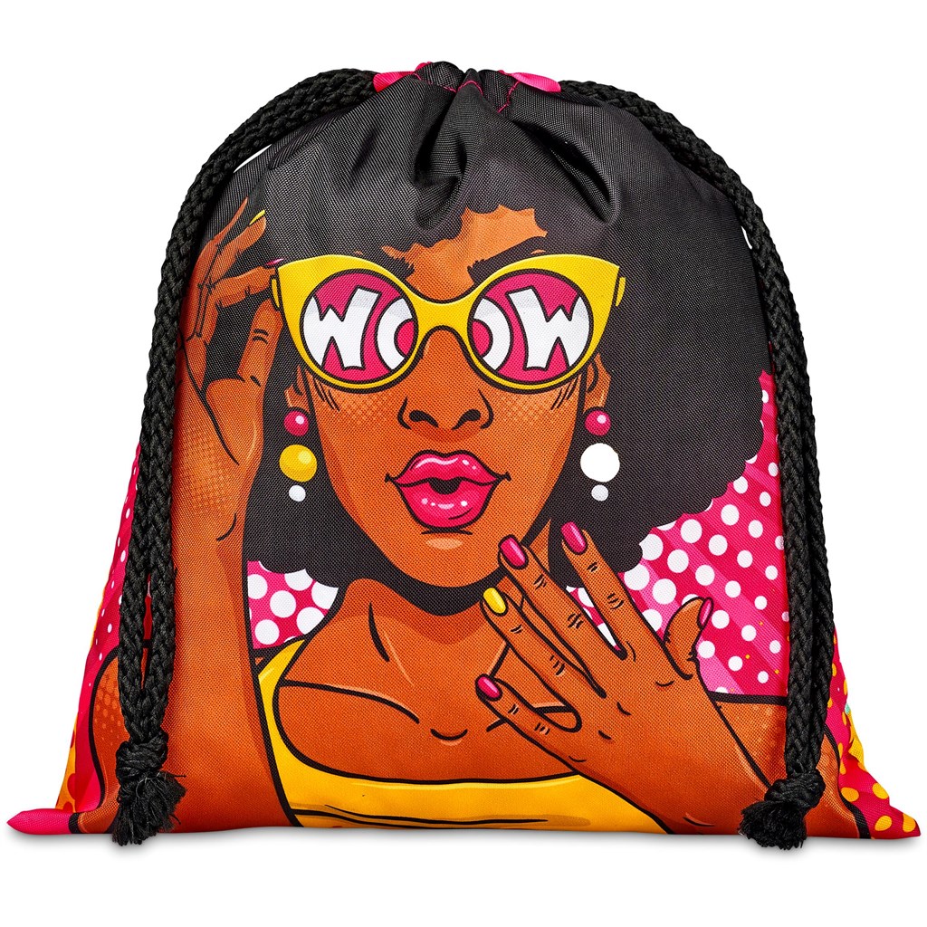 Pre-Printed Sample Hoppla Indian Midi Polyester Drawstring Pouch - Image 4