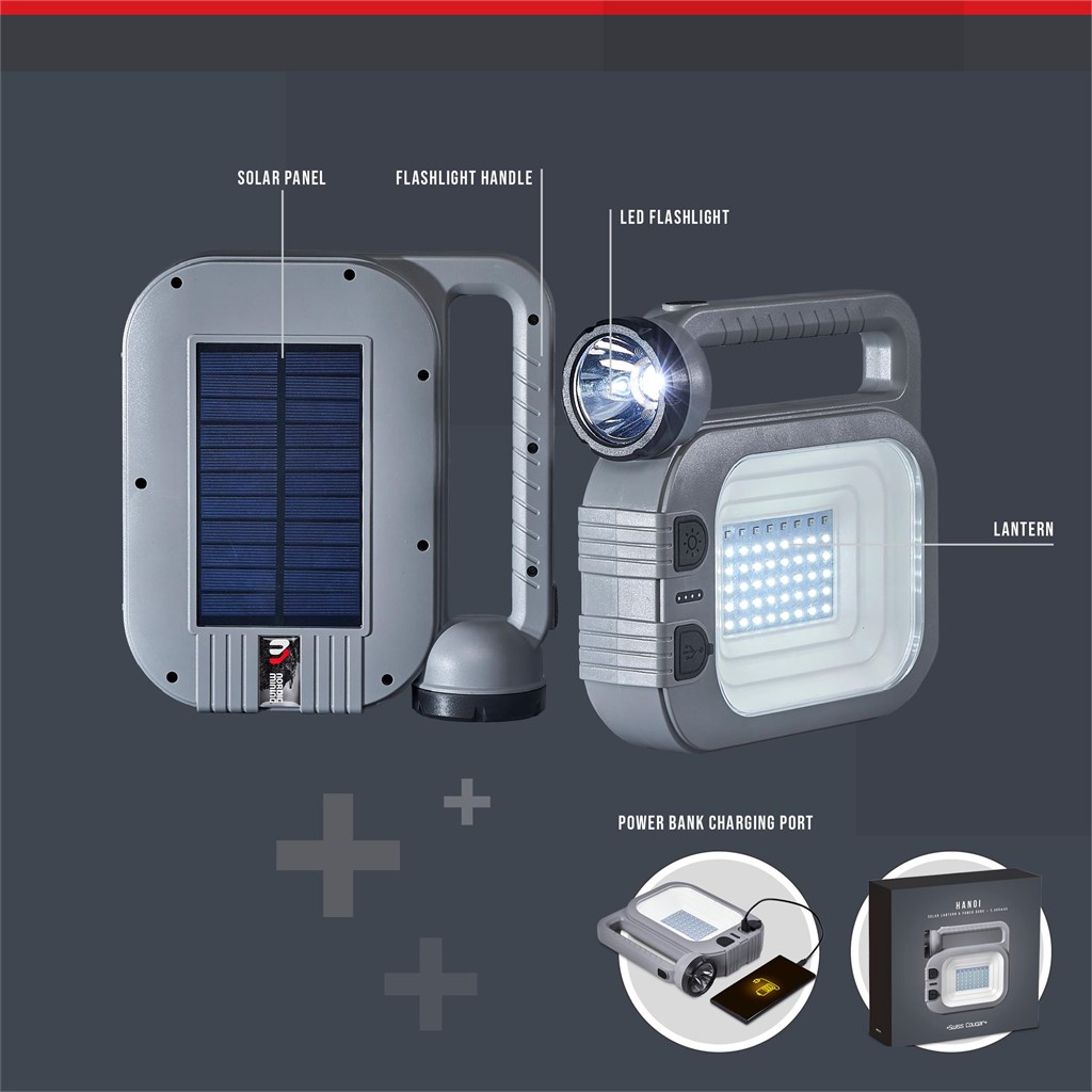 Swiss Cougar Hanoi Solar Lantern & Power Bank - 2,400mAh - Image 5