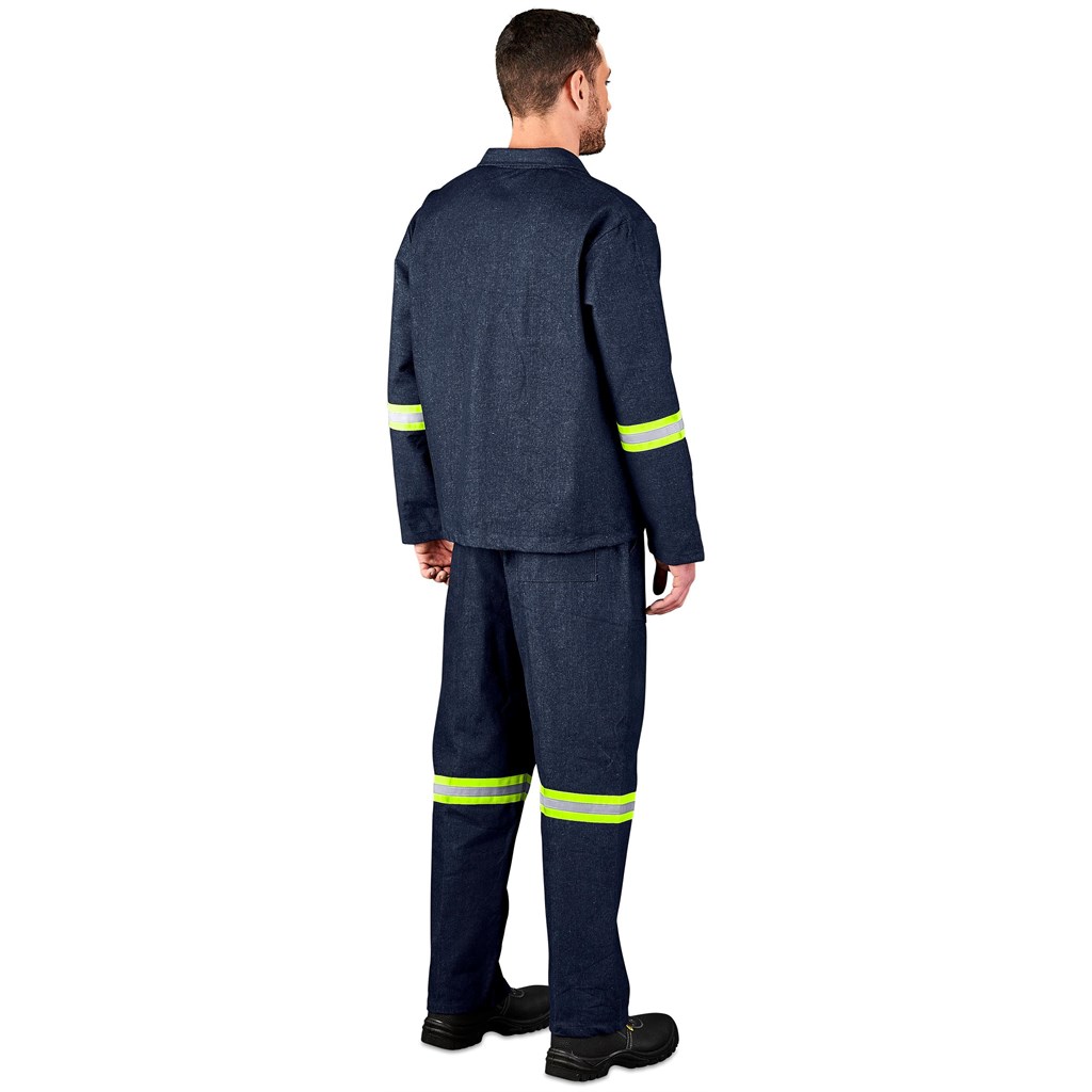 Vintage 100% Cotton Denim Conti Suit - Reflective Arms & Legs - Yellow Tape - Image 5