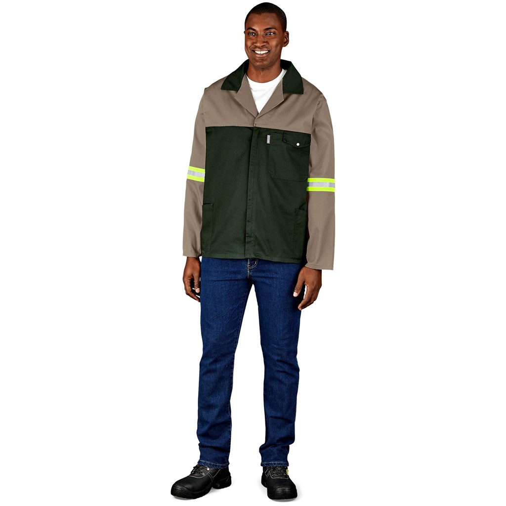 Site Premium Two-Tone Polycotton Jacket - Reflective Arms - Yellow Tape - Image 5