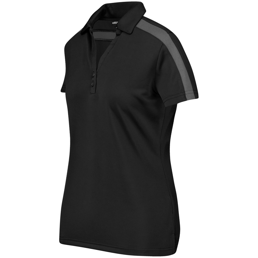 Ladies Nautilus Golf Shirt - Black - Image 4