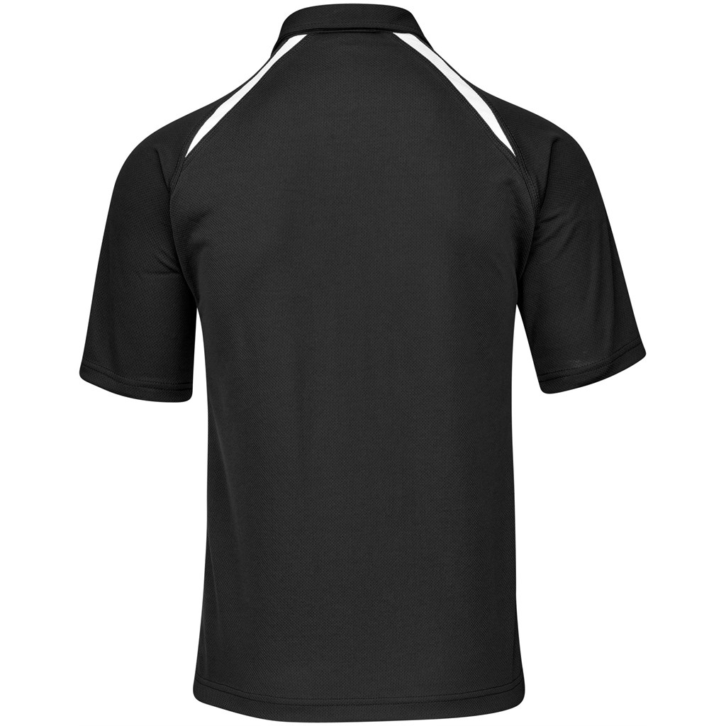 Mens Splice Golf Shirt - Black White - Image 4