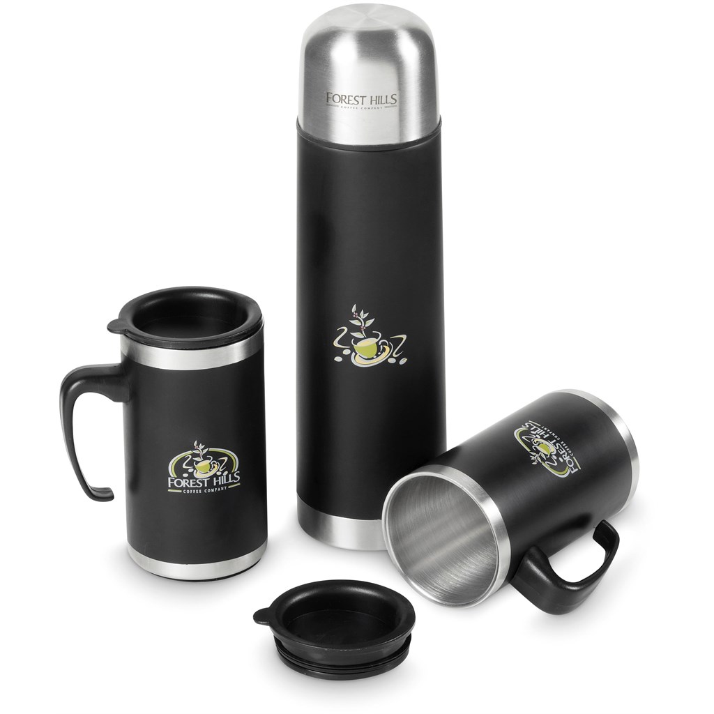 Cardinal Stainless Steel Vacuum Flask & Mug Set - Image 5