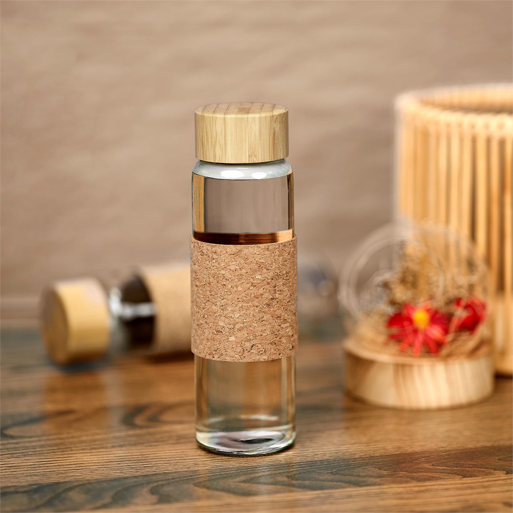 Kooshty Clear Bamboost Glass Water Bottle - 700ml - Image 5